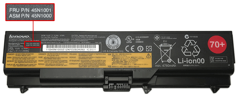 Lenovo Battery Part Number Identification